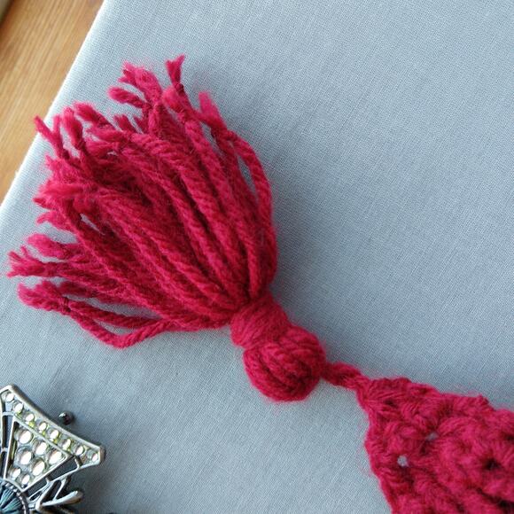Cardinal Crochet Cable Braided Belt Vintage Maltese buckle gothic tassel premade main image 6